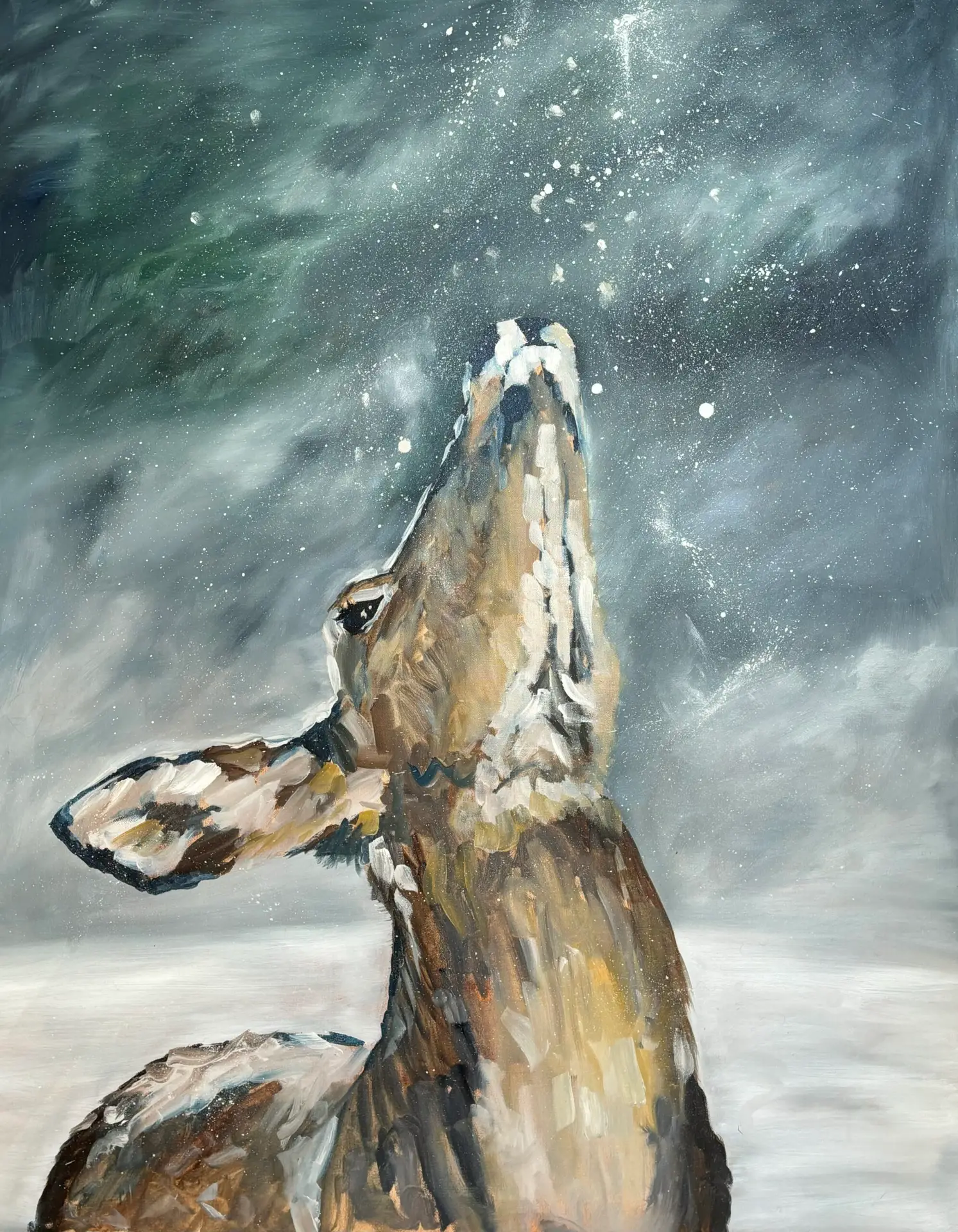 Gemälde Schneeflocke von Saskia Thurner