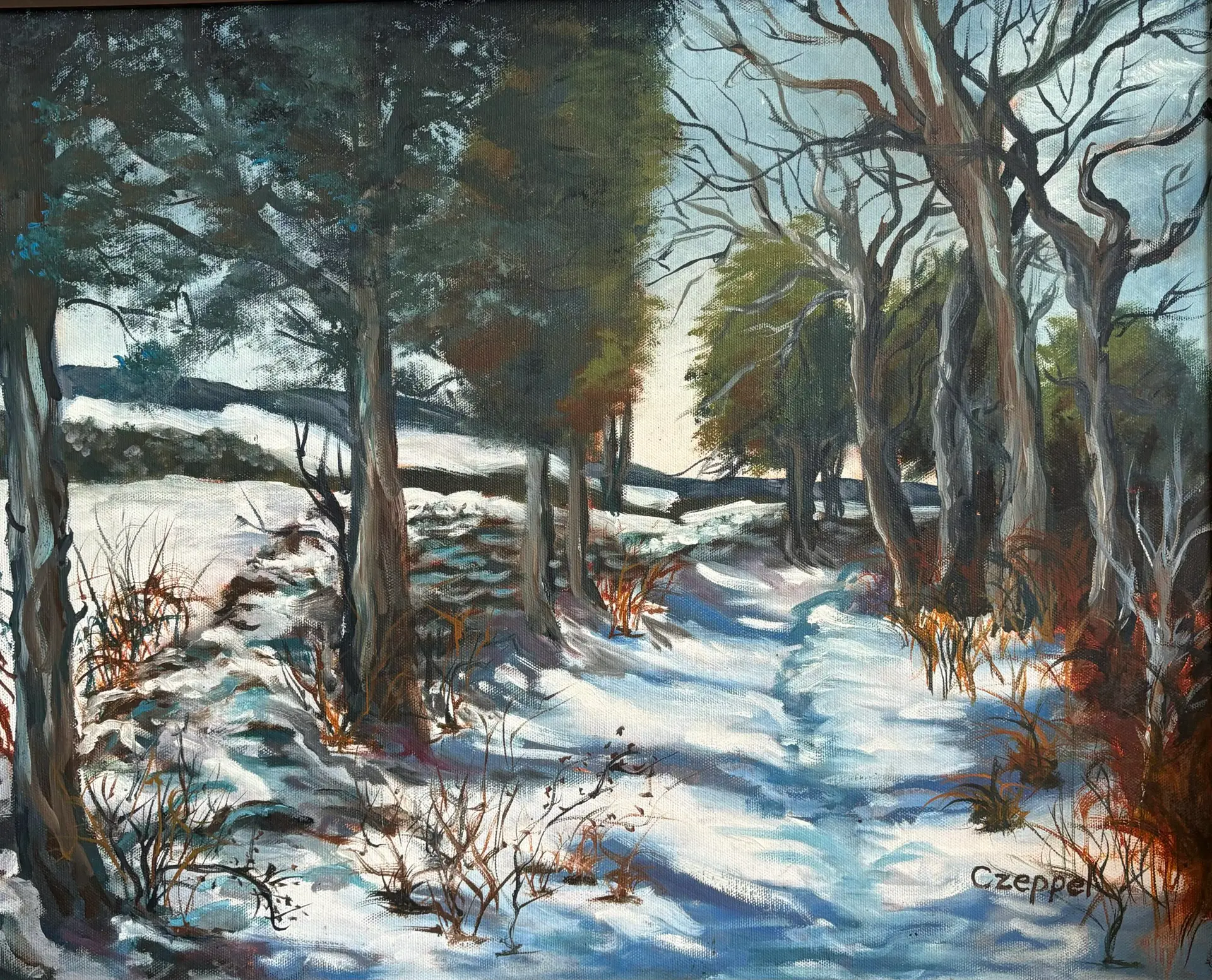 Gemälde Winterlandschaft von Saskia Thurner