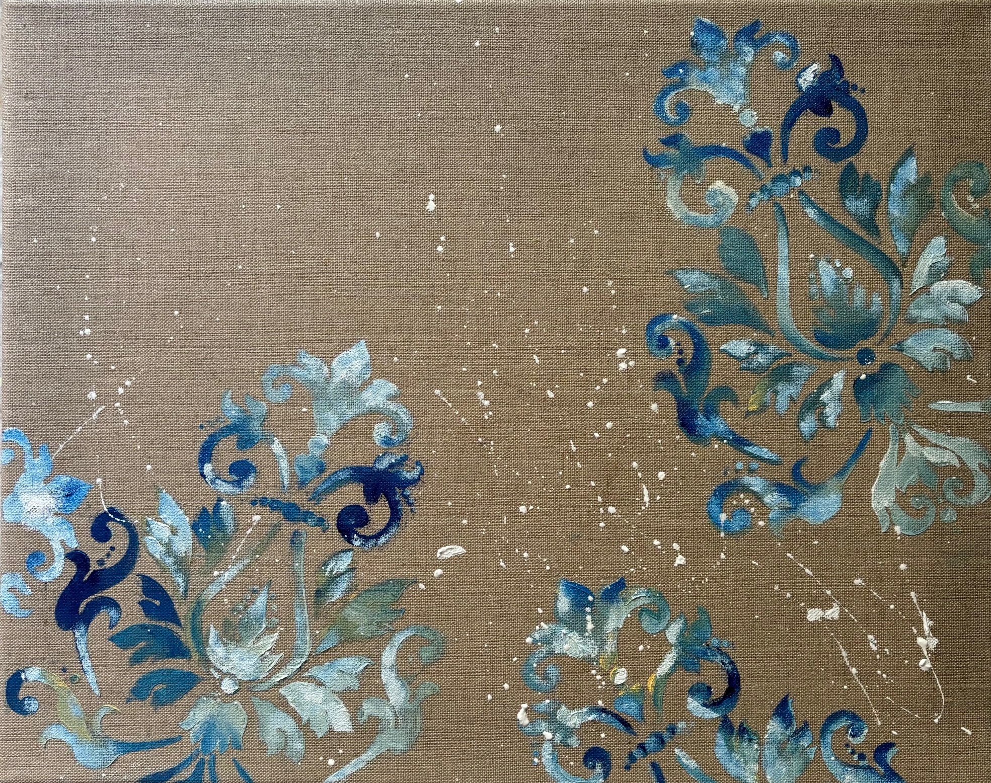 Gemälde Ornamente Blau von Saskia Thurner